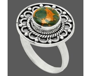 Bamboo Jasper Ring size-7.5 SDR243141 R-1256, 9x9 mm