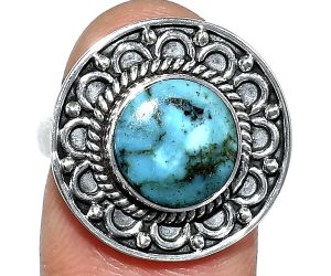 Natural Turquoise Morenci Mine Ring size-7 SDR243144 R-1256, 10x10 mm