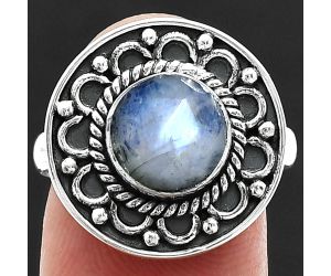 Rainbow Moonstone Checker Ring size-8 SDR243153 R-1256, 9x9 mm