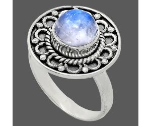 Rainbow Moonstone Ring size-8 SDR243159 R-1256, 8x8 mm