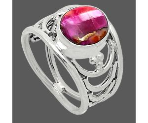 Kingman Pink Dahlia Turquoise Ring size-6 SDR243165 R-1379, 8x10 mm