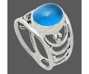 Blue Chalcedony Ring size-8 SDR243169 R-1379, 9x11 mm