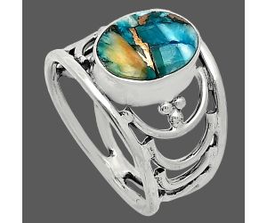 Spiny Oyster Turquoise Ring size-8 SDR243170 R-1379, 9x11 mm