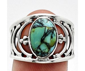 Lucky Charm Tibetan Turquoise Ring size-8 SDR243172 R-1379, 8x12 mm