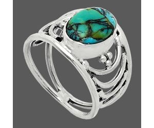 Lucky Charm Tibetan Turquoise Ring size-8 SDR243172 R-1379, 8x12 mm