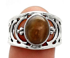 Orange Aventurine Ring size-8 SDR243174 R-1379, 9x11 mm