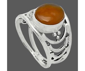 Orange Aventurine Ring size-8 SDR243174 R-1379, 9x11 mm