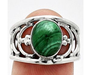 Malachite Eye Ring size-7 SDR243177 R-1379, 8x10 mm