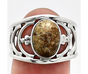 Leopard Skin Jasper Ring size-7.5 SDR243181 R-1379, 8x10 mm