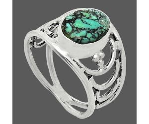 Lucky Charm Tibetan Turquoise Ring size-8.5 SDR243183 R-1379, 8x12 mm