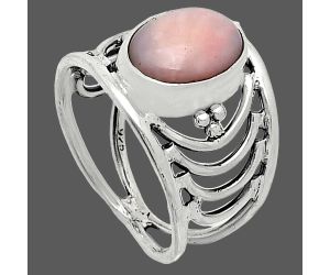 Pink Opal Ring size-7.5 SDR243191 R-1379, 8x12 mm