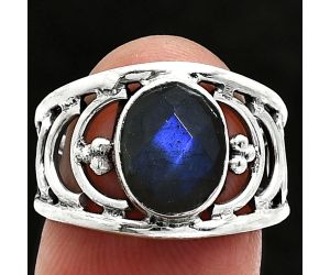 Blue Labradorite Checker Ring size-7 SDR243198 R-1379, 8x10 mm