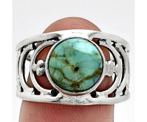 Natural Rare Turquoise Nevada Aztec Mt Ring size-8 SDR243199 R-1379, 10x10 mm