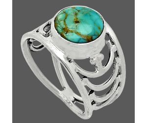 Natural Rare Turquoise Nevada Aztec Mt Ring size-8 SDR243199 R-1379, 10x10 mm