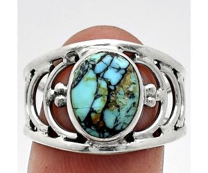 Lucky Charm Tibetan Turquoise Ring size-8 SDR243200 R-1379, 9x11 mm