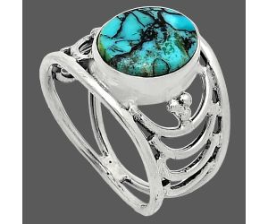 Lucky Charm Tibetan Turquoise Ring size-8 SDR243203 R-1379, 10x12 mm