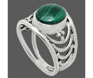 Malachite Eye Ring size-6.5 SDR243206 R-1379, 8x10 mm