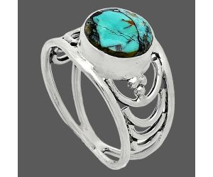 Lucky Charm Tibetan Turquoise Ring size-8.5 SDR243210 R-1379, 10x10 mm