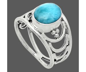 Larimar (Dominican Republic) Ring size-7.5 SDR243229 R-1379, 8x10 mm