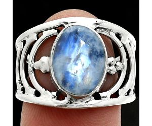 Rainbow Moonstone Ring size-8 SDR243230 R-1379, 9x12 mm