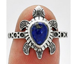 Tortoise - Lapis Lazuli Ring size-8 SDR243237 R-1076, 6x8 mm