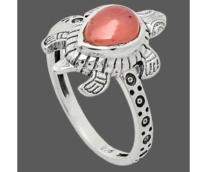 Tortoise - Guava Quartz Ring size-8 SDR243239 R-1076, 6x8 mm