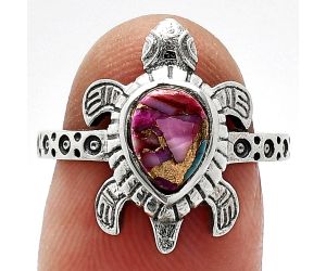 Tortoise - Kingman Pink Dahlia Turquoise Ring size-7 SDR243241 R-1076, 6x8 mm