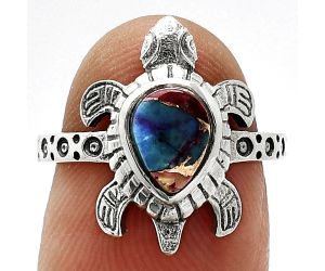 Tortoise - Kingman Pink Dahlia Turquoise Ring size-6 SDR243243 R-1076, 6x8 mm