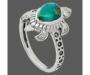 Tortoise - Kingman Copper Teal Turquoise Ring size-7 SDR243247 R-1076, 6x8 mm