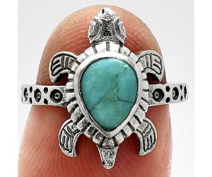 Tortoise - Natural Rare Turquoise Nevada Aztec Mt Ring size-6 SDR243250 R-1076, 6x8 mm