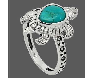 Tortoise - Natural Rare Turquoise Nevada Aztec Mt Ring size-6 SDR243250 R-1076, 6x8 mm