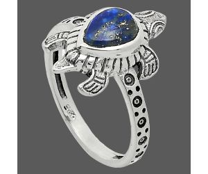 Tortoise - Lapis Lazuli Ring size-8 SDR243254 R-1076, 6x8 mm