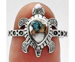 Tortoise - Spiny Oyster Turquoise Ring size-7.5 SDR243263 R-1076, 6x8 mm