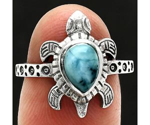 Tortoise - Larimar (Dominican Republic) Ring size-7.5 SDR243272 R-1076, 6x8 mm