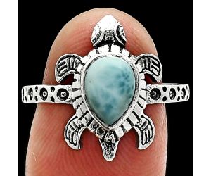 Tortoise - Larimar (Dominican Republic) Ring size-8.5 SDR243274 R-1076, 6x8 mm