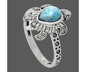 Tortoise - Larimar (Dominican Republic) Ring size-8.5 SDR243274 R-1076, 6x8 mm