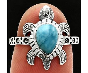 Tortoise - Larimar (Dominican Republic) Ring size-7 SDR243275 R-1076, 6x8 mm