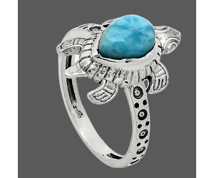 Tortoise - Larimar (Dominican Republic) Ring size-7 SDR243275 R-1076, 6x8 mm