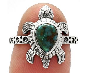 Tortoise - Natural Rare Turquoise Nevada Aztec Mt Ring size-7 SDR243282 R-1076, 6x8 mm