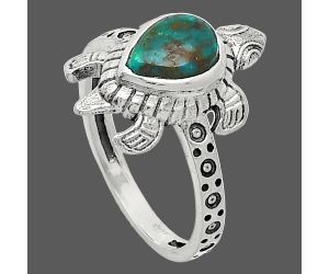 Tortoise - Natural Rare Turquoise Nevada Aztec Mt Ring size-7 SDR243282 R-1076, 6x8 mm