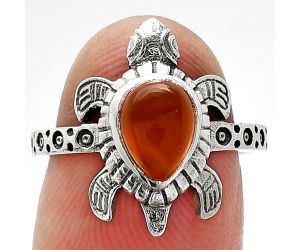 Tortoise - Carnelian Ring size-7 SDR243285 R-1076, 6x8 mm