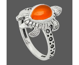 Tortoise - Carnelian Ring size-7 SDR243285 R-1076, 6x8 mm