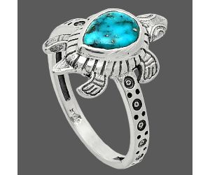 Tortoise - Natural Turquoise Morenci Mine Ring size-8 SDR243295 R-1076, 6x8 mm