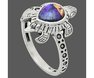 Tortoise - Copper Purple Turquoise Ring size-8.5 SDR243296 R-1076, 6x8 mm