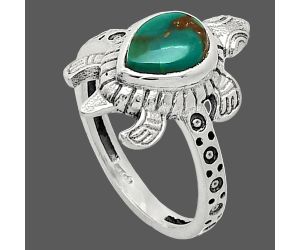 Tortoise - Natural Rare Turquoise Nevada Aztec Mt Ring size-6 SDR243297 R-1076, 6x8 mm