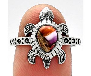 Tortoise - Kingman Orange Dahlia Turquoise Ring size-8.5 SDR243299 R-1076, 6x8 mm