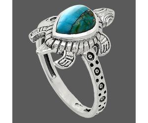 Tortoise - Spiny Oyster Turquoise Ring size-7.5 SDR243303 R-1076, 6x8 mm