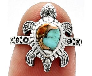 Tortoise - Spiny Oyster Turquoise Ring size-6 SDR243309 R-1076, 6x8 mm