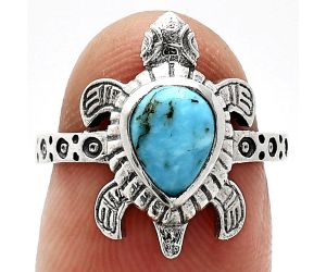 Tortoise - Natural Turquoise Morenci Mine Ring size-6 SDR243312 R-1076, 6x8 mm