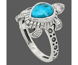 Tortoise - Natural Turquoise Morenci Mine Ring size-6 SDR243312 R-1076, 6x8 mm